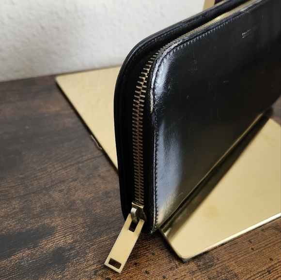 YSL Saint Laurent Zip Around Wallet Leather Black - Picture 5 of 16